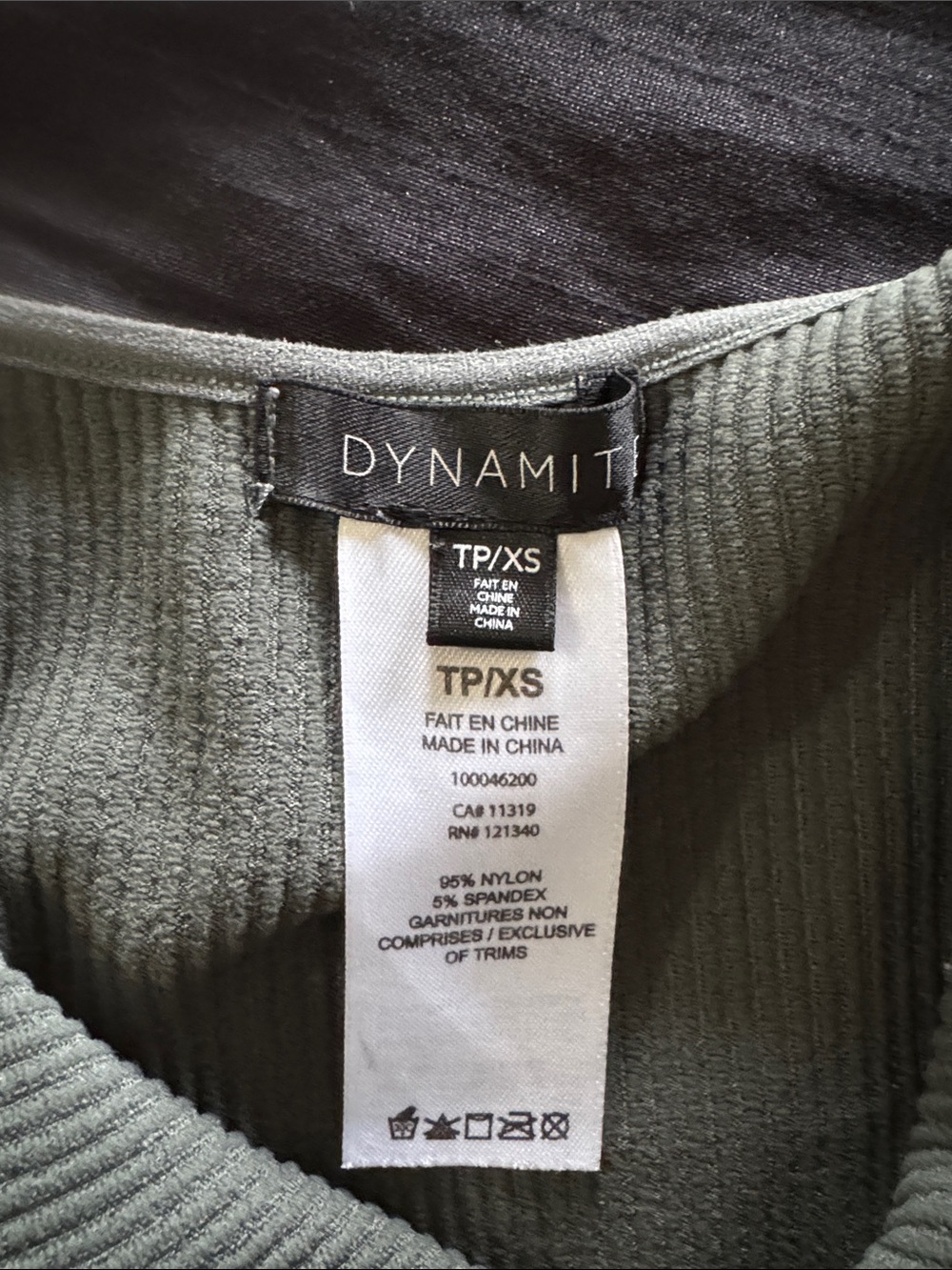 Dynamite Olive Green Ribbed Tank - Picture 4 of 4